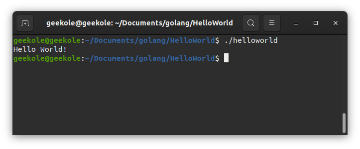 Hello World in Golang