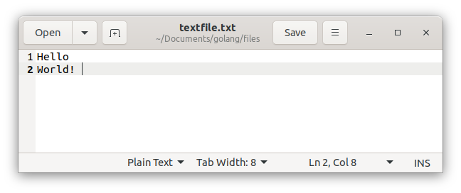 Write a Text File in Golang