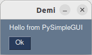 Create an interface with PySimpleGUI