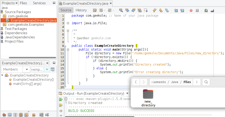 Create directory or folder in Java - Geekole