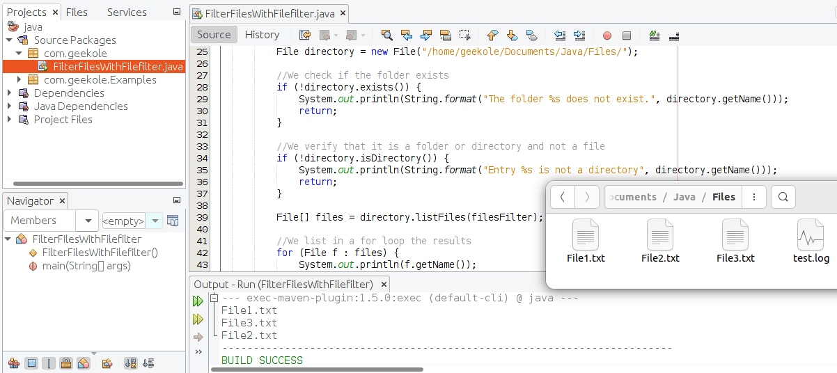 List and Filter Files with FileFilter in Java Geekole