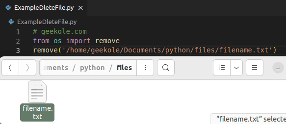 Delete a file in Python