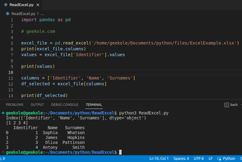 read-an-excel-file-in-python-geekole