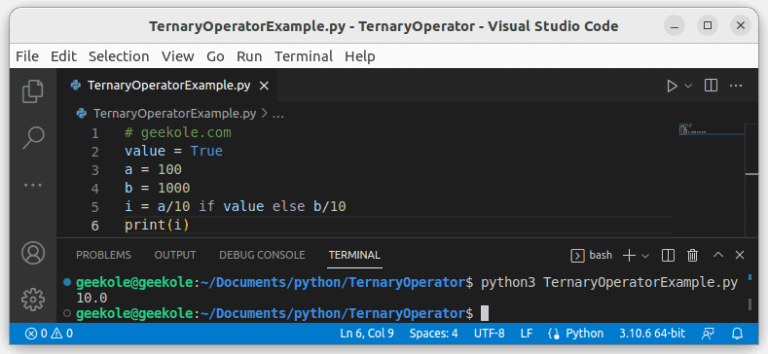 The Ternary Operator In Python - Geekole