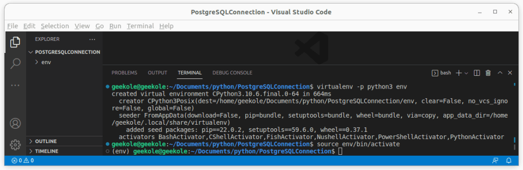 Connect to PostgreSQL database in Python